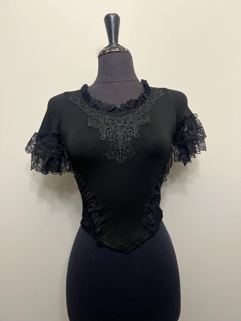 Dark in Love Short Sleeve Ruffle Blouse